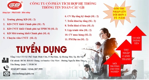 GB tuyển dụng nhiều vị trí hot!!!